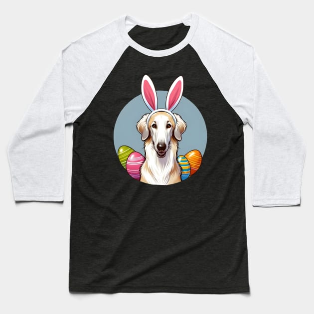 Sloughi with Bunny Ears Embraces Easter Morning Baseball T-Shirt by ArtRUs